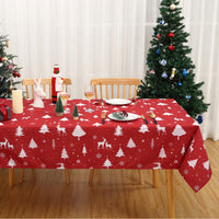 Garvee Weihnachtstischdecke Wasserdicht Polyester Hirsch Motiv 137x229cm Für Esszimmer & Partys