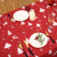 Garvee Weihnachtstischdecke Wasserdicht Polyester Hirsch Motiv 137x229cm Für Esszimmer & Partys