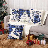 Federe natalizie Garvee, 45x45 cm, motivo Buffalo Check, motivo cervo e campana, in poliestere, con cerniera nascosta, set da 4 pezzi, decorazione per soggiorno e camera da letto