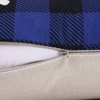 Federe natalizie Garvee, 45x45 cm, motivo Buffalo Check, motivo cervo e campana, in poliestere, con cerniera nascosta, set da 4 pezzi, decorazione per soggiorno e camera da letto