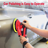 Levigatrice orbitale casuale elettrica Garvee 350W senza spazzole 10000 giri/min 150mm Lucidatrice per legno a basse vibrazioni Ergonomica compatta per officina Nero