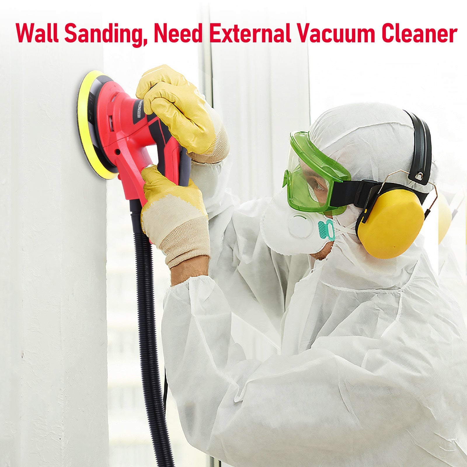 Levigatrice orbitale casuale elettrica Garvee 350W senza spazzole 10000 giri/min 150mm Lucidatrice per legno a basse vibrazioni Ergonomica compatta per officina Nero