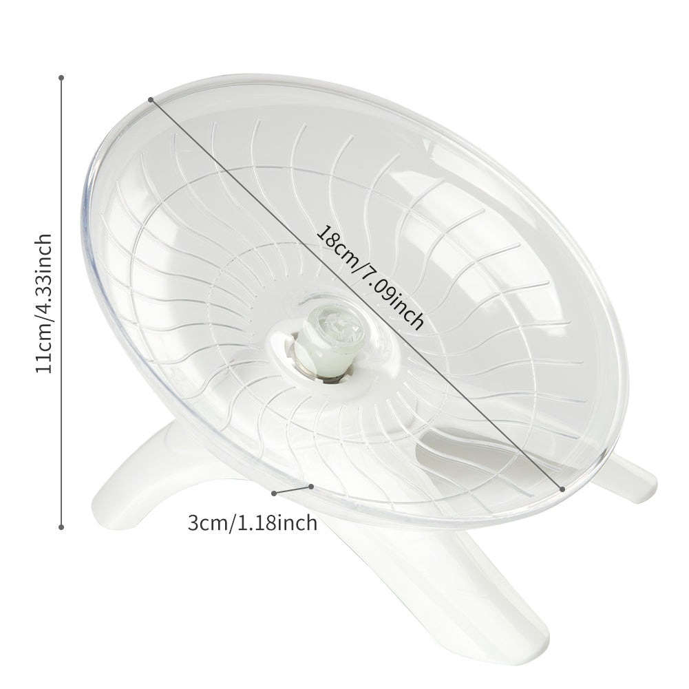 GARVEE Ruota per criceti a forma di disco volante per criceti nani e piccoli animali, 18 cm, Orso Dorato