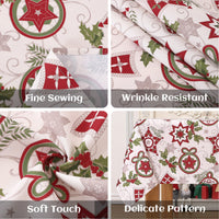 Tovaglia natalizia Garvee, in poliestere, idrorepellente, resistente all'olio e alle macchie, rettangolare, 52x79 cm, rosso, per uso interno ed esterno, decorazione festiva