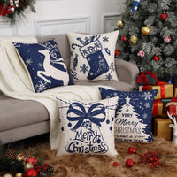 Copricuscini natalizi GARVEE, set da 4, rosso e blu, 18x18 pollici, decorazione invernale per soggiorno, divano, sedia, idea regalo festiva