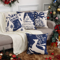 Copricuscini natalizi GARVEE, set da 4, rosso e blu, 18x18 pollici, decorazione invernale per soggiorno, divano, sedia, idea regalo festiva