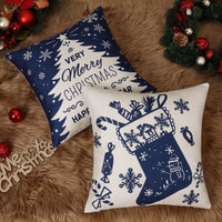 Copricuscini natalizi GARVEE, set da 4, rosso e blu, 18x18 pollici, decorazione invernale per soggiorno, divano, sedia, idea regalo festiva