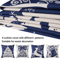 Copricuscini natalizi GARVEE, set da 4, rosso e blu, 18x18 pollici, decorazione invernale per soggiorno, divano, sedia, idea regalo festiva