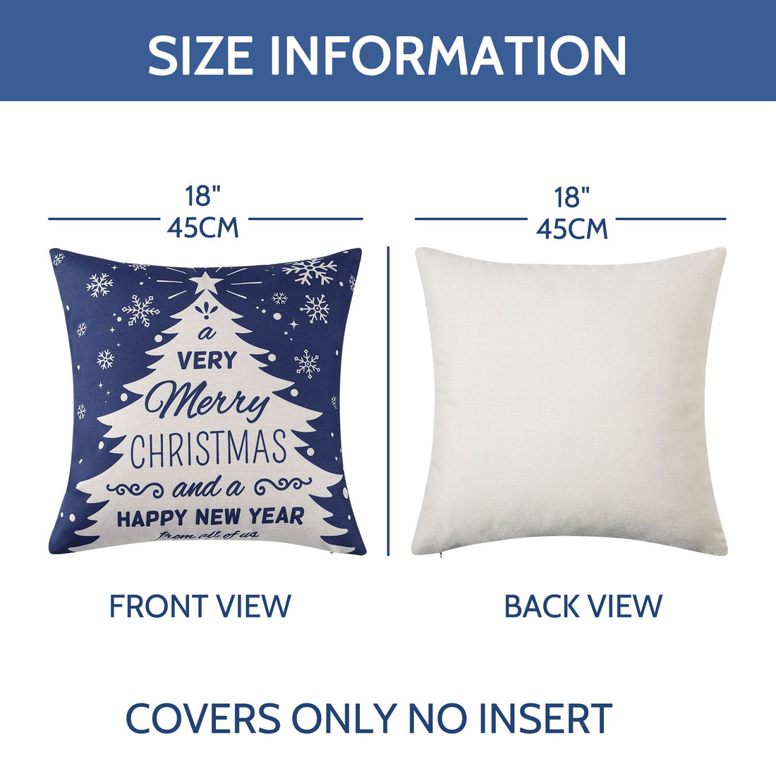 Copricuscini natalizi GARVEE, set da 4, rosso e blu, 18x18 pollici, decorazione invernale per soggiorno, divano, sedia, idea regalo festiva