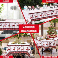 Tovaglia natalizia rotonda Garvee da 60 pollici, impermeabile, in poliestere, effetto bambù, anti-goccia, lavabile, per la decorazione festiva della sala da pranzo