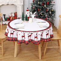 Tovaglia natalizia rotonda Garvee da 60 pollici, impermeabile, in poliestere, effetto bambù, anti-goccia, lavabile, per la decorazione festiva della sala da pranzo