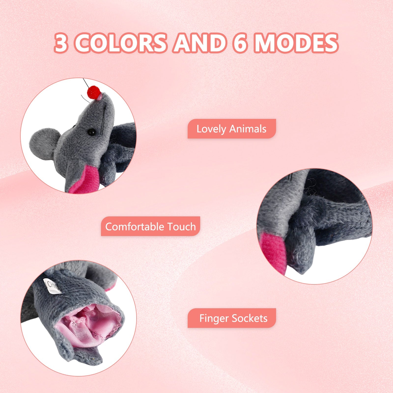 Garvee Set da 10 pezzi di marionette da dito per bambini, piccoli animali di peluche, giocattoli dei cartoni animati, colorati e morbidi, per compleanni e uso quotidiano dei bambini