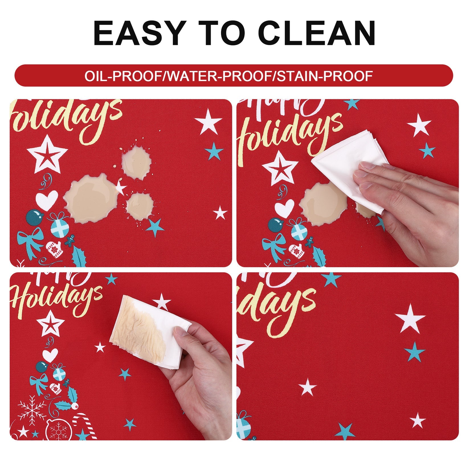 Runner da tavola natalizio rotondo Garvee, impermeabile, lavabile, decorativo per la cucina e le feste