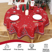 Runner da tavola natalizio rotondo Garvee, impermeabile, lavabile, decorativo per la cucina e le feste