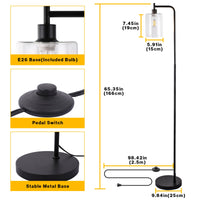 Lampada da terra GARVEE per soggiorno, LED dimmerabile 2700K-6500K con telecomando e interruttore a pedale, lampada da lettura moderna per camera da letto, ufficio, studio, 166 cm, nero