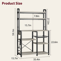Supporto per microonde Garvee Bakers Rack con prese, 6 ripiani, metallo, robusto, per cucina e sala da pranzo, 35,49" L x 15,79" P, nero