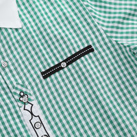 Camicia tradizionale a quadri a maniche lunghe da uomo Garvee, verde XL, per l'Oktoberfest e il tempo libero