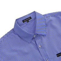 Camicia tradizionale da uomo Garvee Oktoberfest a maniche lunghe, a quadri, casual, blu, taglia S, design retrò, facile da pulire, versatile