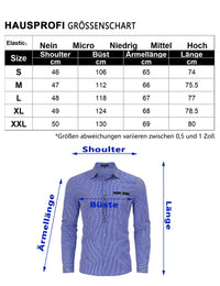 Camicia tradizionale da uomo Garvee Oktoberfest a maniche lunghe, a quadri, casual, blu, taglia 2XL
