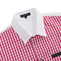 Camicia tradizionale a quadri a maniche lunghe da uomo Garvee, rossa, taglia XL, per l'Oktoberfest e il tempo libero