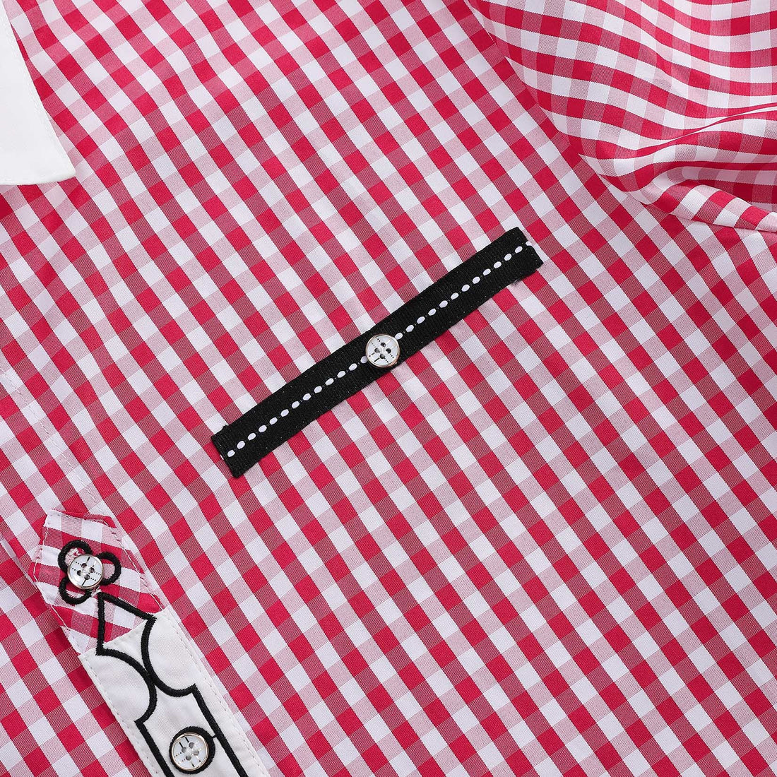 Camicia tradizionale da uomo Garvee, manica lunga, a quadri, stile Oktoberfest, rossa, taglia S, cotone