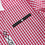 Camicia a quadri tradizionale a maniche lunghe da uomo Garvee, rossa, taglia M, per l'Oktoberfest e il tempo libero, motivo a quadri classico, colletto Kent