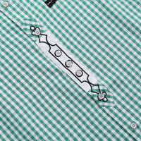 Camicia tradizionale a quadri a maniche lunghe da uomo Garvee, verde XL, per l'Oktoberfest e il tempo libero