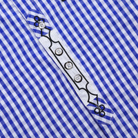 Camicia tradizionale da uomo Garvee, manica lunga, camicia a quadri, Oktoberfest, blu, XXL, design tradizionale