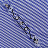 Camicia tradizionale da uomo Garvee Oktoberfest a maniche lunghe, a quadri, casual, blu, taglia 2XL