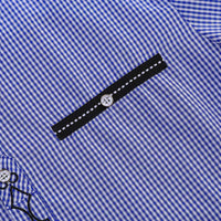 Camicia tradizionale da uomo Garvee Oktoberfest a maniche lunghe, a quadri, casual, blu, taglia 2XL