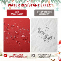 Tovaglia natalizia Garvee in poliestere impermeabile rosso effetto bambù, 54x54 pollici, motivo pupazzo di neve per decorazioni festive