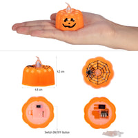 Garvee Halloween Pumpkin Lights LED confezione da 12, luci da tè tremolanti a forma di zucca di Halloween, a batteria, sicure, fai da te creative, per decorazioni per feste di Halloween, 1,8x1,6 pollici, arancione