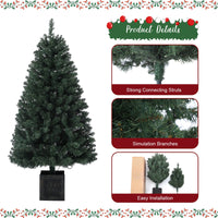 Garvee 145 cm Albero di Natale vintage in bambù con 300 LED bianchi caldi, spina UE 220-240 V per decorazioni natalizie tradizionali