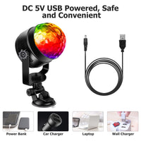 Garvee 2 pezzi Disco Ball LED rotante a 360° con attivazione musicale e telecomando, luce per feste RGB da 3 W con cavo USB da 4 m