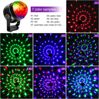 Garvee 2 pezzi Disco Ball LED rotante a 360° con attivazione musicale e telecomando, luce per feste RGB da 3 W con cavo USB da 4 m