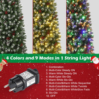 Albero di Natale Garvee 230cm con supporto in metallo - Illuminazione LED bicolore con 8 modalità per una magica atmosfera natalizia