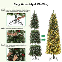 Albero di Natale Garvee 230cm con supporto in metallo - Illuminazione LED bicolore con 8 modalità per una magica atmosfera natalizia