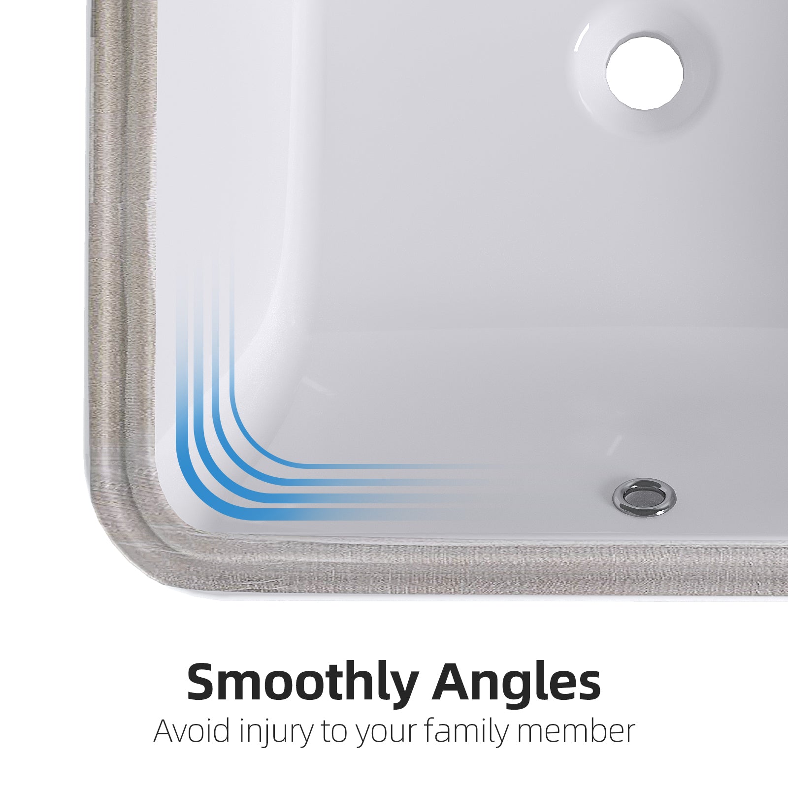 Lavabo da appoggio in ceramica Garvee, rettangolare, bianco lucido, 20,28x15,16x7,87 pollici, bagno moderno