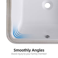 Lavabo da appoggio in ceramica Garvee, rettangolare, bianco lucido, 20,28x15,16x7,87 pollici, bagno moderno