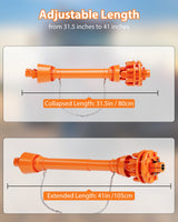 Albero di trasmissione PTO Garvee da 1-3/8" a 6 scanalature con frizione a slittamento per decespugliatore e tosaerba, telescopico da 43 a 57 pollici, arancione, acciaio