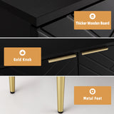Credenza da cucina Garvee Buffet con 2 ante, bancone da caffè da 29", design moderno, legno MDF, piedini regolabili in metallo, spazio di archiviazione versatile, sala da pranzo e corridoio - oro