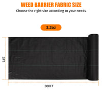 Tessuto per giardino Garvee Weed Barrier, resistente, 3 piedi x 300 piedi, nero, versatile per giardino e vialetto