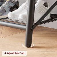 Appendiabiti Garvee a fila singola da 100 cm – Struttura in metallo effetto legno con scarpiera e 5-10 ganci per corridoio e soggiorno