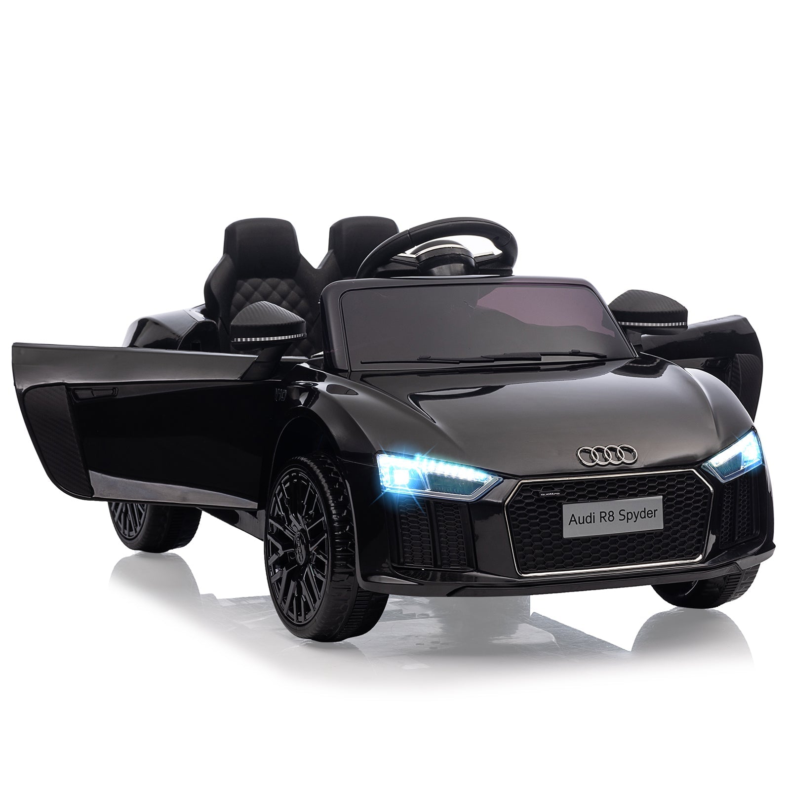 Garvee Kids Car 12V Nero – Con telecomando, musica e illuminazione a LED per bambini e bambine dai 3 anni in su in giardino, parco o parco giochi.