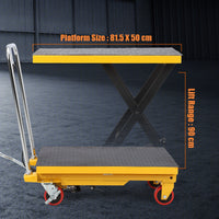 Carrello elevatore idraulico Garvee, capacità 330 libbre, con pompa idraulica di alta qualità, per ufficio e magazzino, vecchia dimensione di 28,4 pollici, giallo