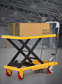 Carrello elevatore idraulico Garvee, capacità 330 libbre, con pompa idraulica di alta qualità, per ufficio e magazzino, vecchia dimensione di 28,4 pollici, giallo