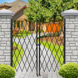 Cancello in metallo estensibile Garvee, 2,2 m di larghezza, cancello di sicurezza pieghevole con ruote per cantieri edili, stazioni ferroviarie, scuole, garage, 216 x 216 cm, nero - Nero