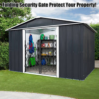 Cancello in metallo estensibile Garvee, 2,2 m di larghezza, cancello di sicurezza pieghevole con ruote per cantieri edili, stazioni ferroviarie, scuole, garage, 216 x 216 cm, nero