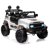 Auto elettrica per bambini Garvee 12V bianca con sospensioni a molla, LED, Bluetooth per guida su strada, dai 3 anni in su - Bianco