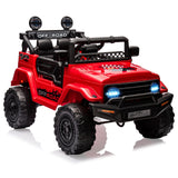 Garvee 12V Auto elettrica per bambini rossa con sospensioni a molla LED Bluetooth per guida su strada dai 3 anni - Rosso